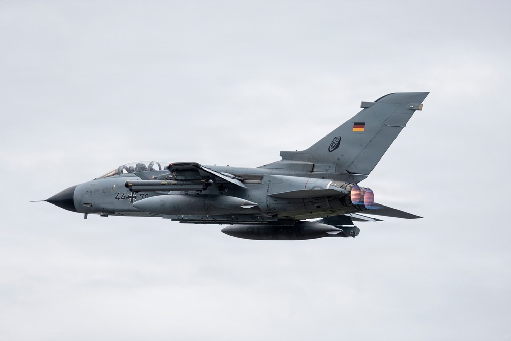 VMFA-224 and NATO service members participate in a media day during Ramstein Flag 2026