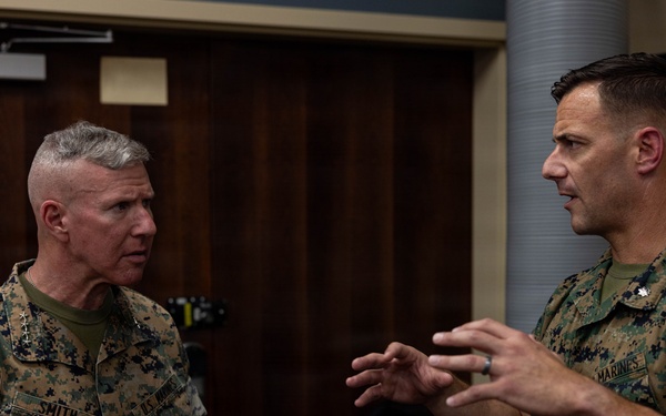 The Commandant, Gen. Eric M. Smith, and the Sergeant Major of the Marine Corps, Sgt. Maj. Carlos A. Ruiz, visit MCAS Cherry Point