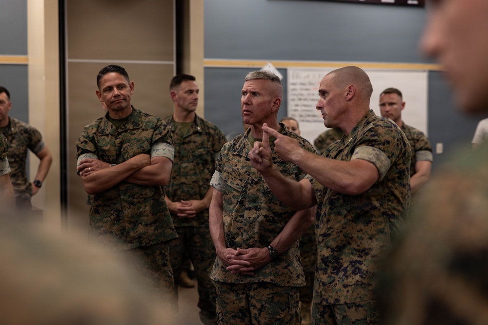The Commandant, Gen. Eric M. Smith, and the Sergeant Major of the Marine Corps, Sgt. Maj. Carlos A. Ruiz, visit MCAS Cherry Point