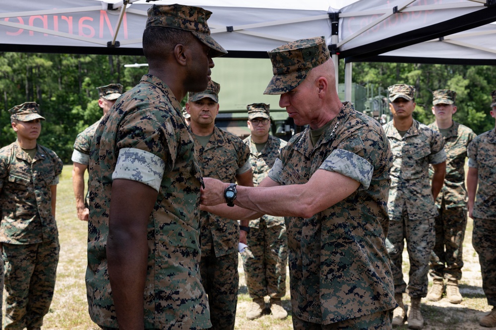 The Commandant, Gen. Eric M. Smith, and the Sergeant Major of the Marine Corps, Sgt. Maj. Carlos A. Ruiz, visit MCAS Cherry Point