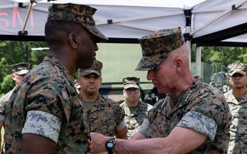 The Commandant, Gen. Eric M. Smith, and the Sergeant Major of the Marine Corps, Sgt. Maj. Carlos A. Ruiz, visit MCAS Cherry Point
