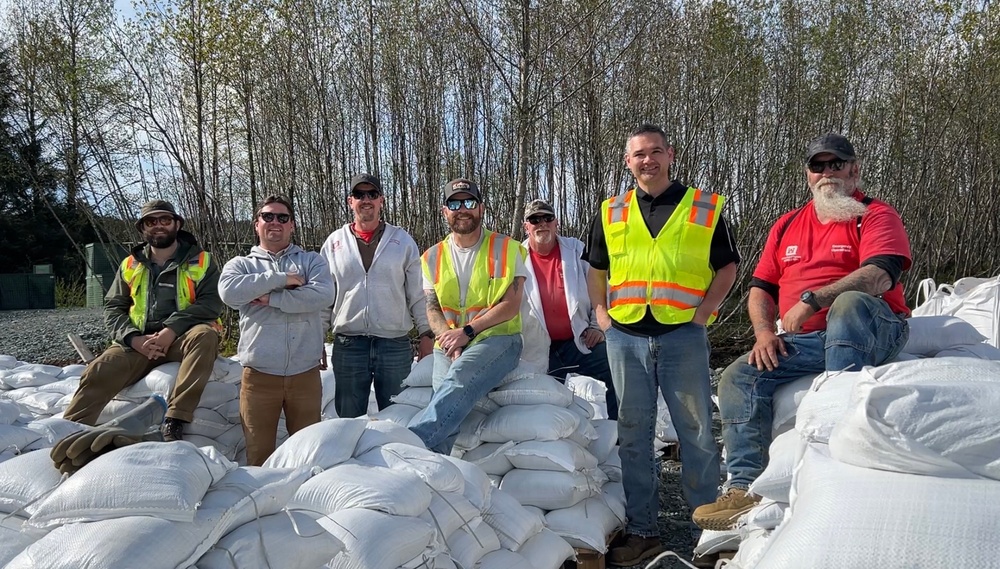 Staff from around USACE provide on-ground support in Mendenhall flood fight effort