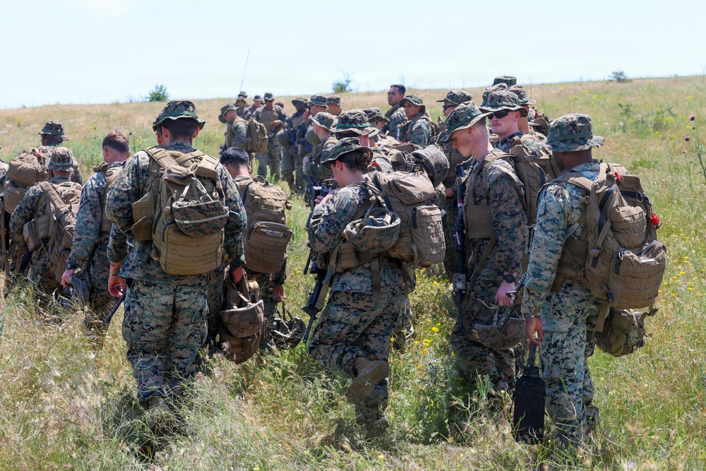 U.S. Marines and Romanian forces conduct combat rubber raiding craft operations in Romania