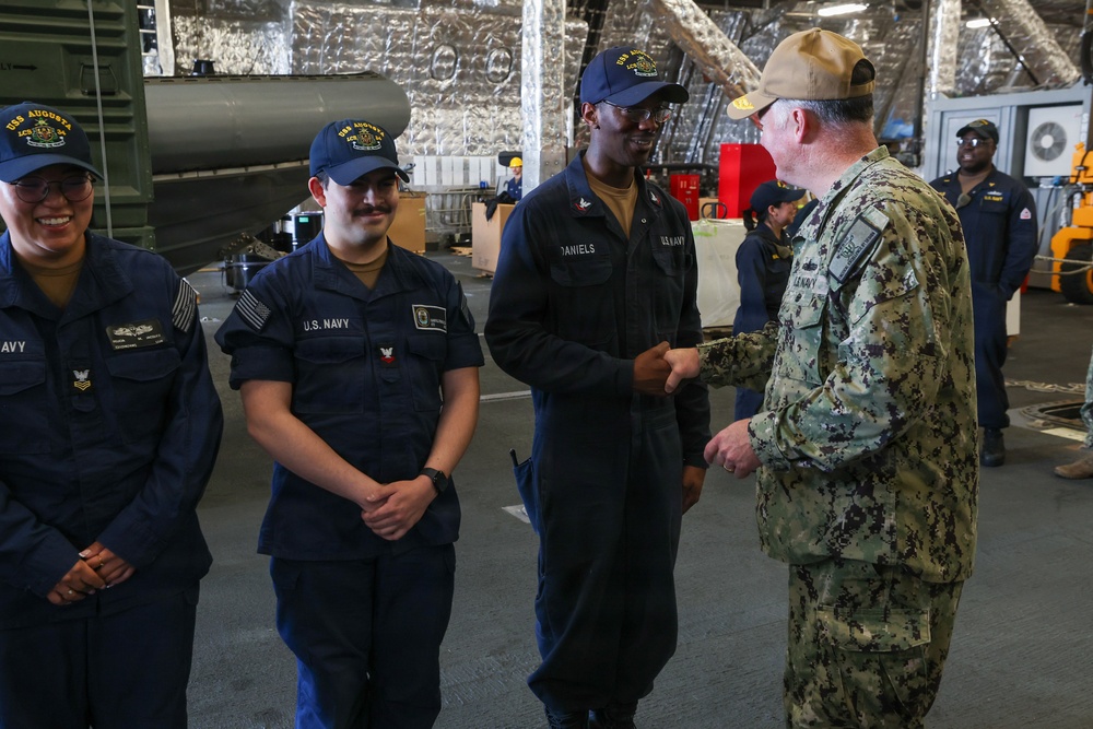 Rear Adm. T.J. Zerr Welcomes Home USS Augusta (LCS 34)