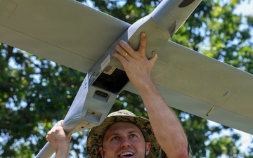 Ukrainian forces demonstrate unmanned aerial vehicle capabilities to U.S. Marines and Sailors during Sea Breeze 26