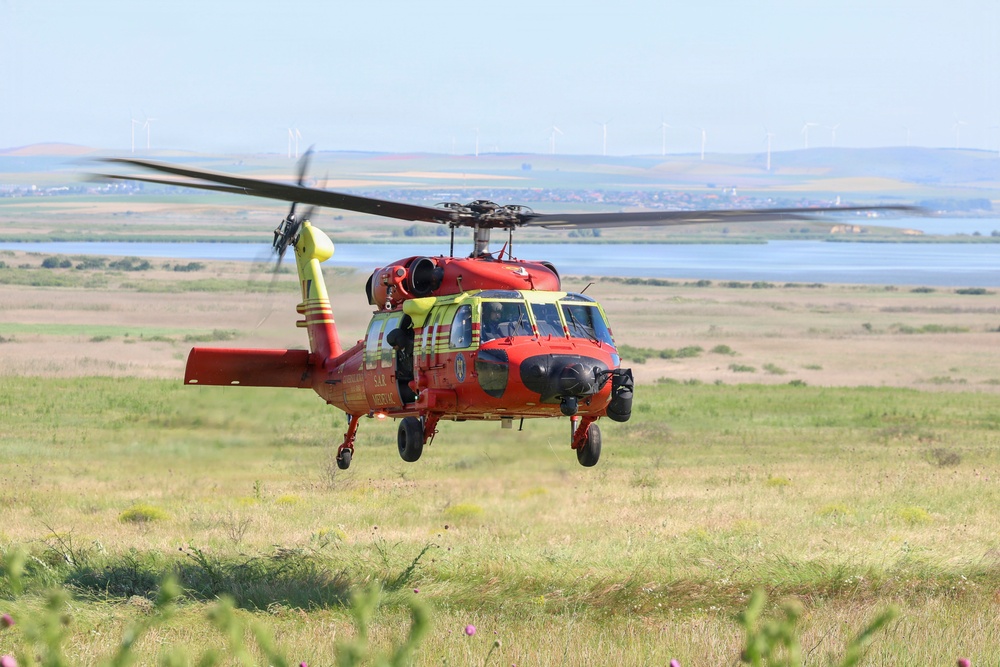 U.S. Marines and Romanian emergency responders conduct casualty evacuation drill during Sea Breeze 26