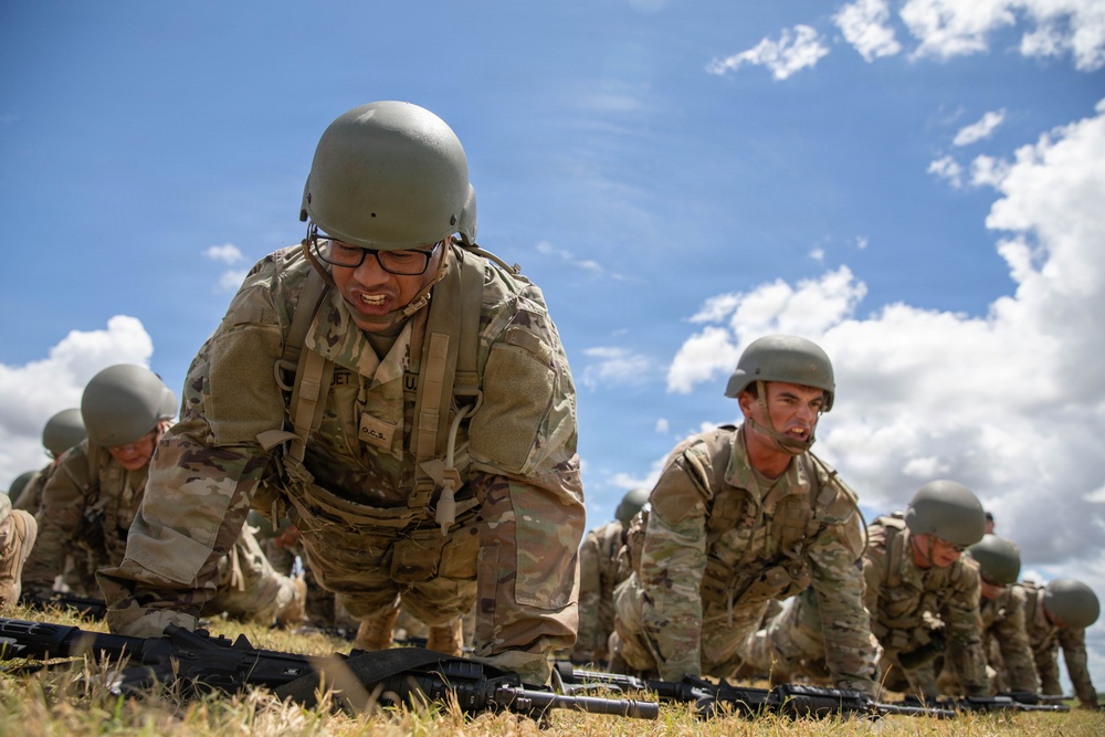 Officer candidates in phase 1 of the 1st Battalion, 235th Regiment Officer Candidate School