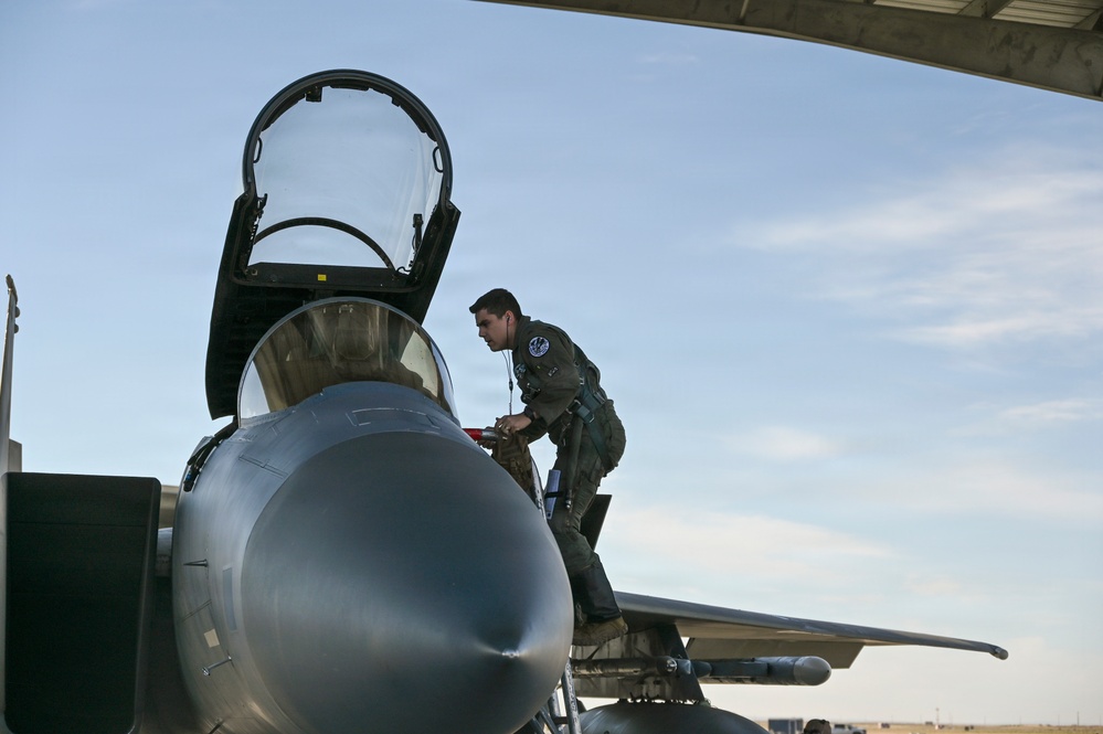 15Cs train with F-15Es at Mountain Home AFB
