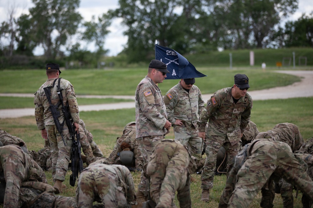 Officer candidates in phase 1 of the 1st Battalion, 235th Regiment Officer Candidate School