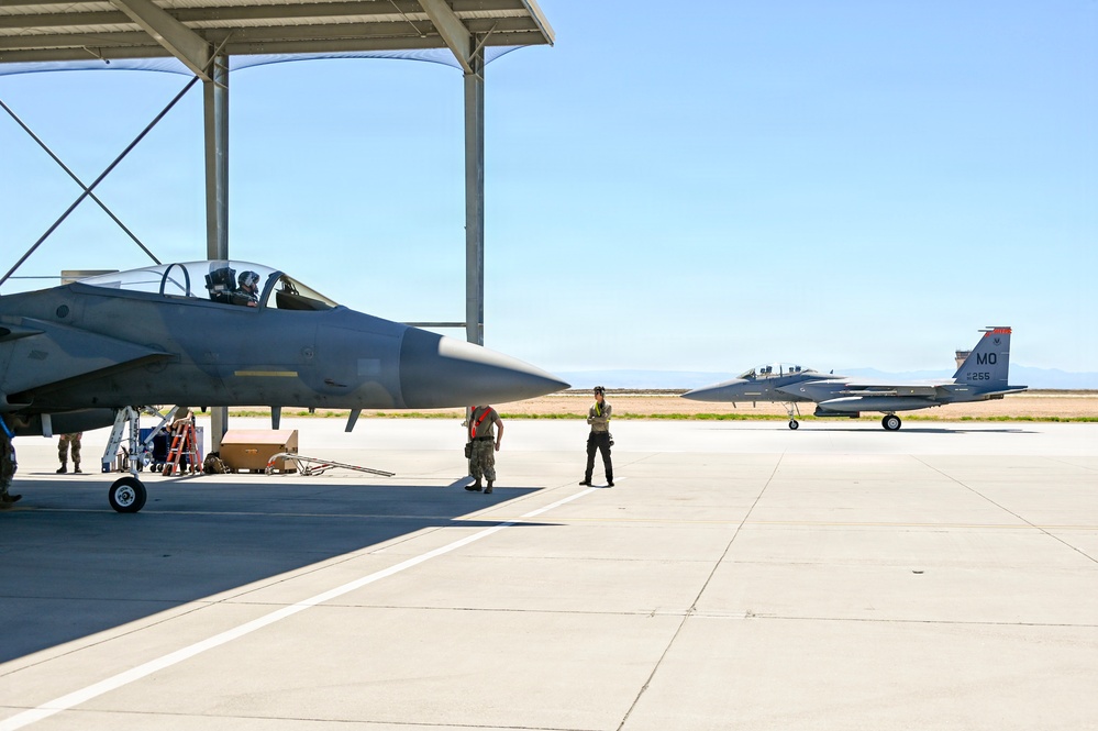 15Cs train with F-15Es at Mountain Home AFB