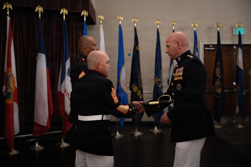 MARFORCYBER Relief and Appointment followed by Sgt. Maj. Lirette's Retirement