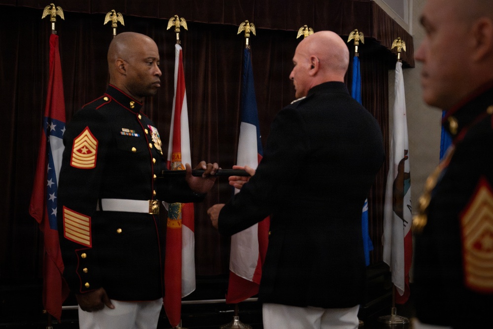 MARFORCYBER Relief and Appointment followed by Sgt. Maj. Lirette's Retirement
