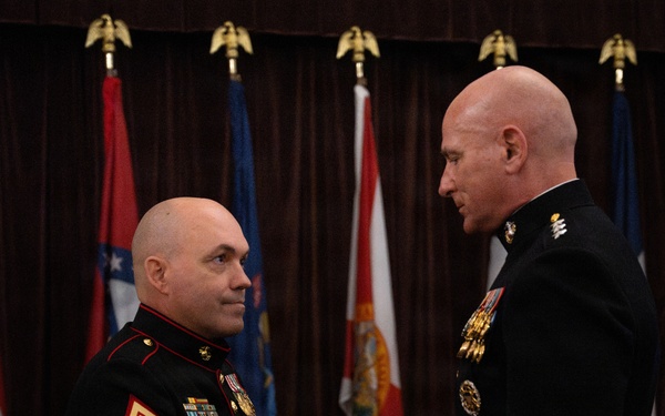 MARFORCYBER Relief and Appointment followed by Sgt. Maj. Lirette's Retirement