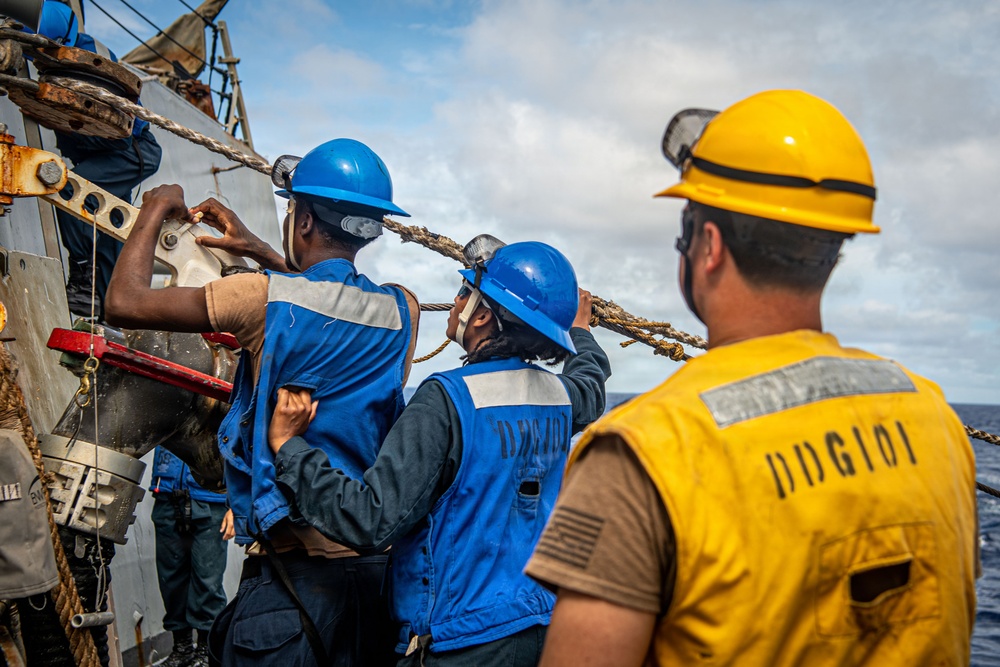 USS Gridley Conducts Replenishment-at-Sea