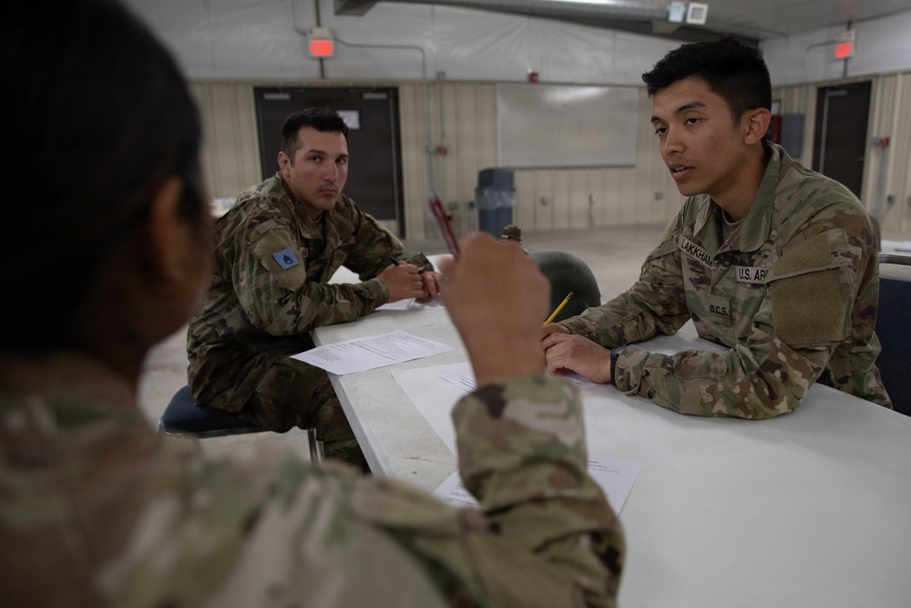 Officer candidates in phase 1 of the 1st Battalion, 235th Regiment Officer Candidate School