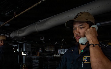 USS Gridley Sailors Stand Lookout Watch