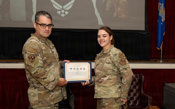 Military Working Dog Retirement Ceremony Honors CCoolahan and PPuritan