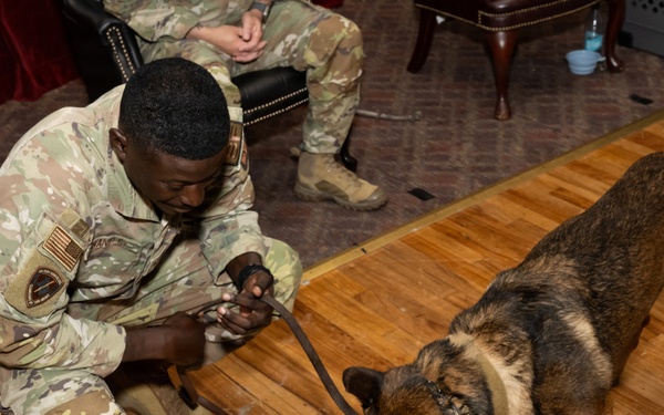 Military Working Dog Retirement Ceremony Honors CCoolahan and PPuritan