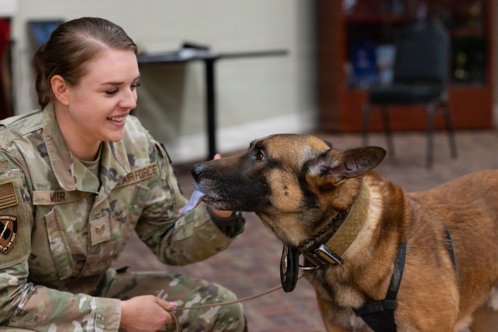 Military Working Dog Retirement Ceremony Honors CCoolahan and PPuritan