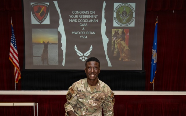 Military Working Dog Retirement Ceremony Honors CCoolahan and PPuritan