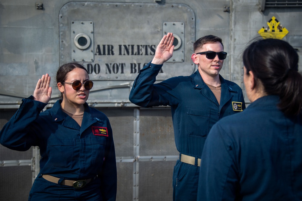 CPR 1 Officers Conduct Promotion Ceremony on LCAC