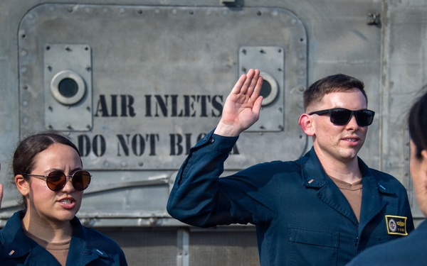 CPR 1 Officers Conduct Promotion Ceremony on LCAC