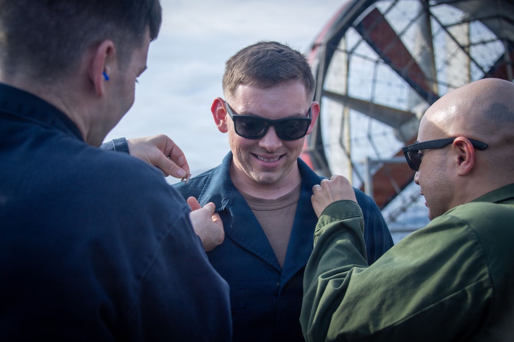 CPR 1 Officers Conduct Promotion Ceremony on LCAC