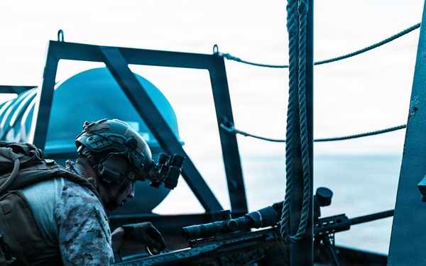 11th MEU Marines, Sailors Conduct Defense of the Amphibious Task Force Live-Fire Exercise Aboard USS Portland