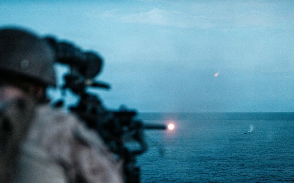 11th MEU Marines, Sailors Conduct Defense of the Amphibious Task Force Live-Fire Exercise Aboard USS Portland