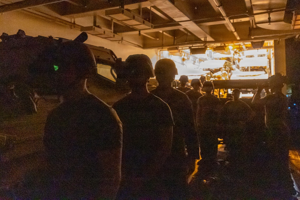 11th MEU Marines, Sailors Conduct A Night Vision Device Familiarization Class Aboard USS Boxer