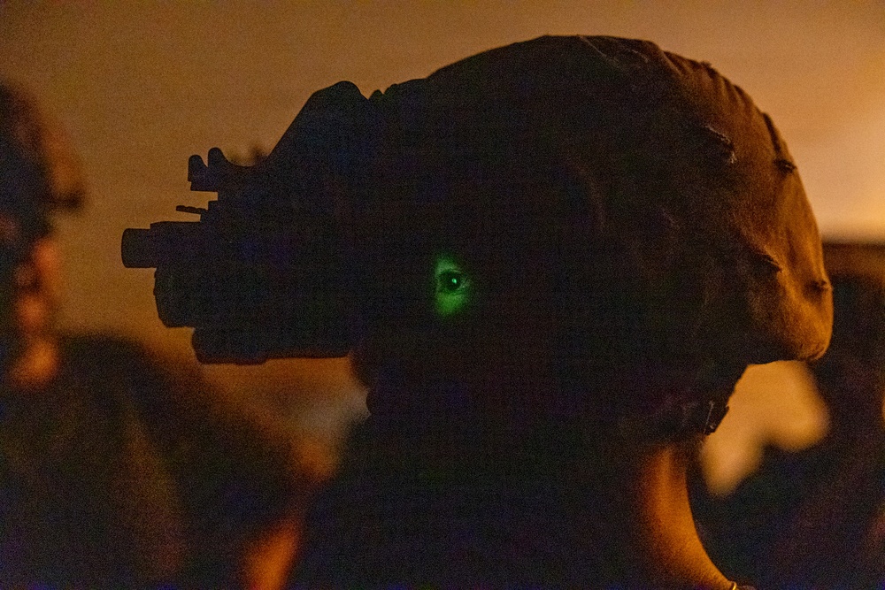 11th MEU Marines, Sailors Conduct A Night Vision Device Familiarization Class Aboard USS Boxer