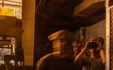 11th MEU Marines, Sailors Conduct A Night Vision Device Familiarization Class Aboard USS Boxer
