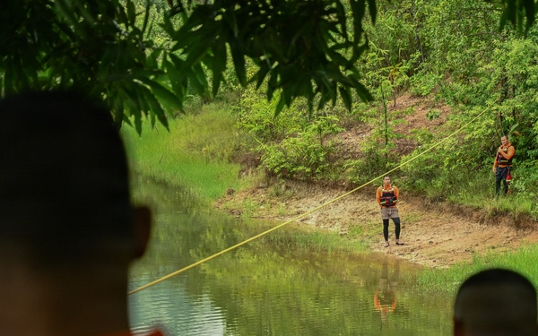 Pararescuemen conduct swift water rescue training during Enduring Partners 2026