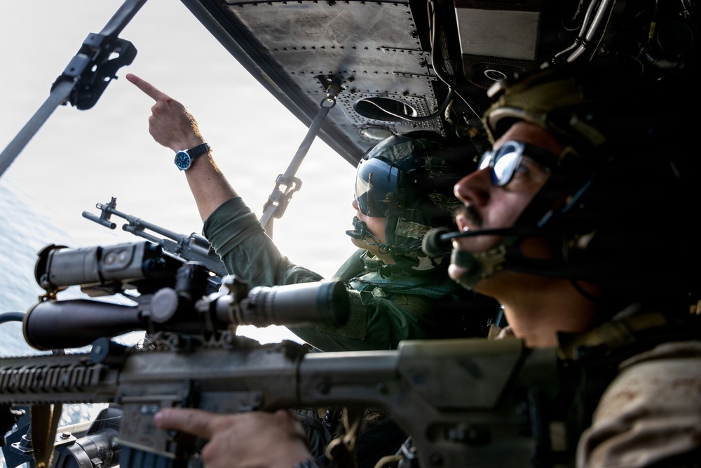 11th MEU Marines, Sailors Conduct Aerial Sniper Training Aboard USS Boxer
