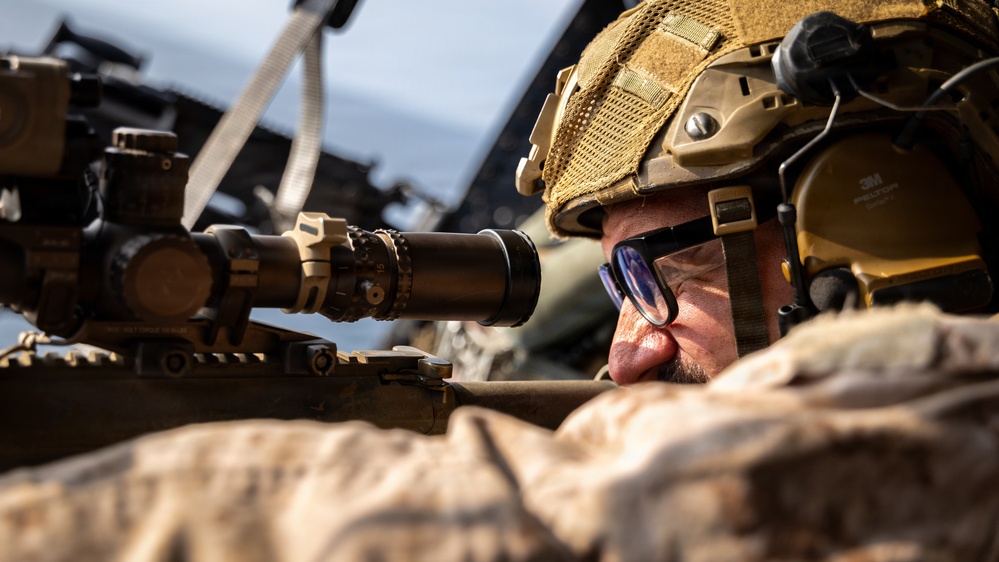 11th MEU Marines, Sailors Conduct Aerial Sniper Training Aboard USS Boxer