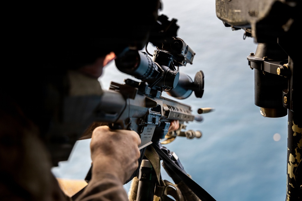 11th MEU Marines, Sailors Conduct Aerial Sniper Training Aboard USS Boxer