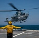 USS Arlington (LPD 24) conducts flight operations with HMLA 167