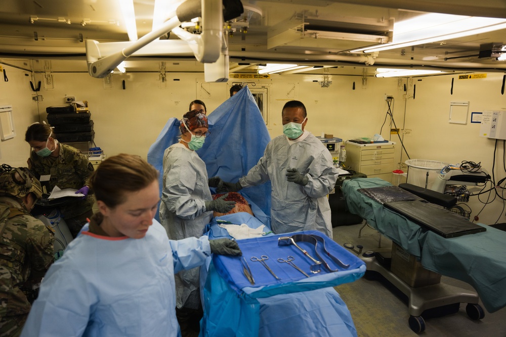 US Reserve Soldiers Treat a Simulated Casualty