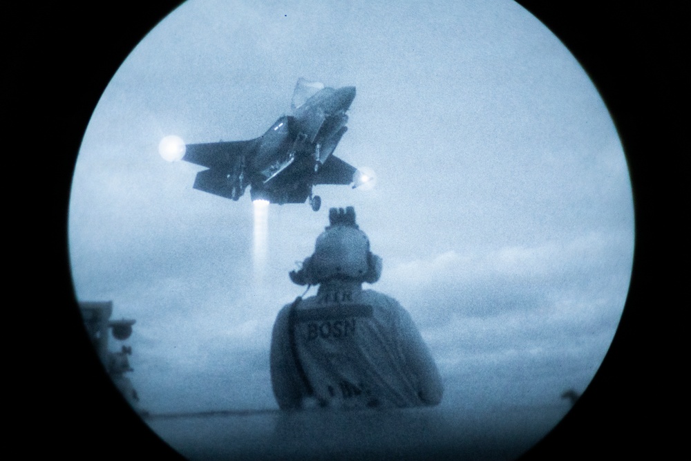 26th Marine Expeditionary Unit’s Type Commander's Amphibious Training | F-35B Lightning II Night Carrier Qualification