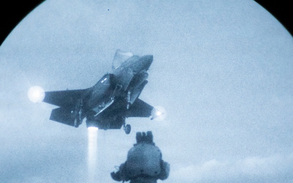 26th Marine Expeditionary Unit’s Type Commander's Amphibious Training | F-35B Lightning II Low-Light Carrier Qualification