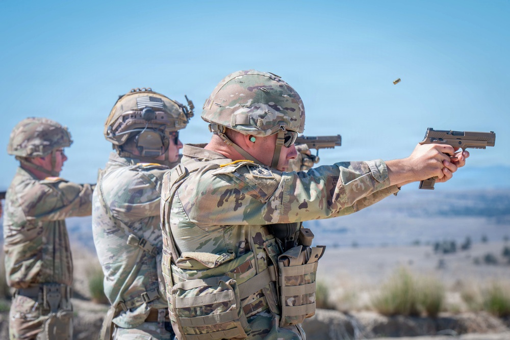 Wyoming Soldiers test pistol marksmanship during day two of 2026 TAG Match