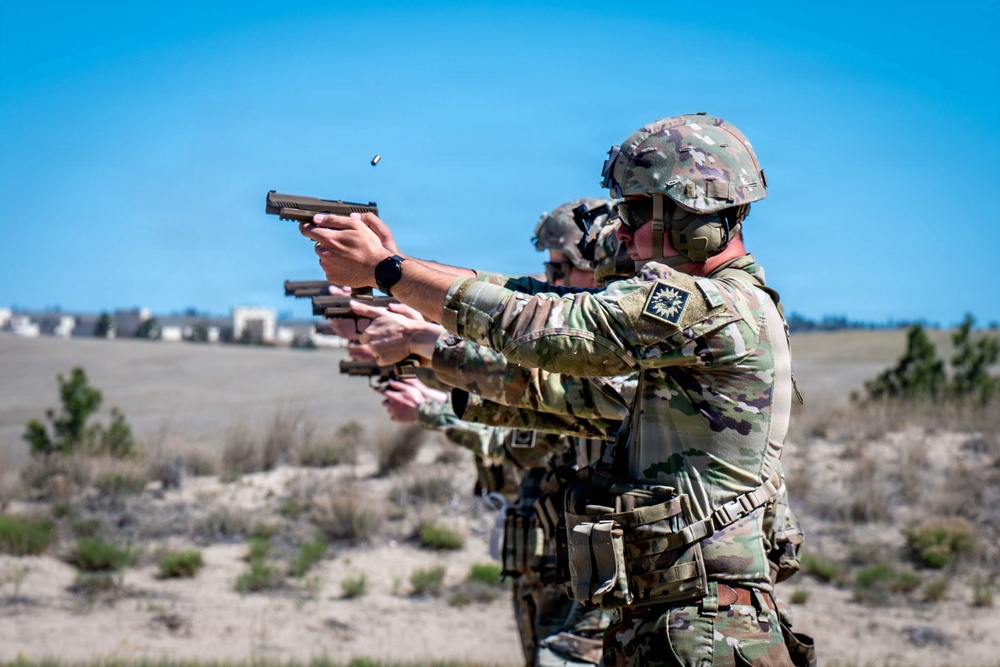 Wyoming Soldiers test pistol marksmanship during day two of 2026 TAG Match