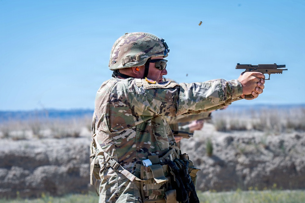 Wyoming Soldiers test pistol marksmanship during day two of 2026 TAG Match