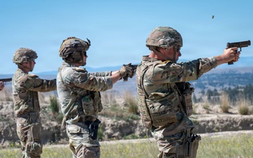 Wyoming Soldiers test pistol marksmanship during day two of 2026 TAG Match