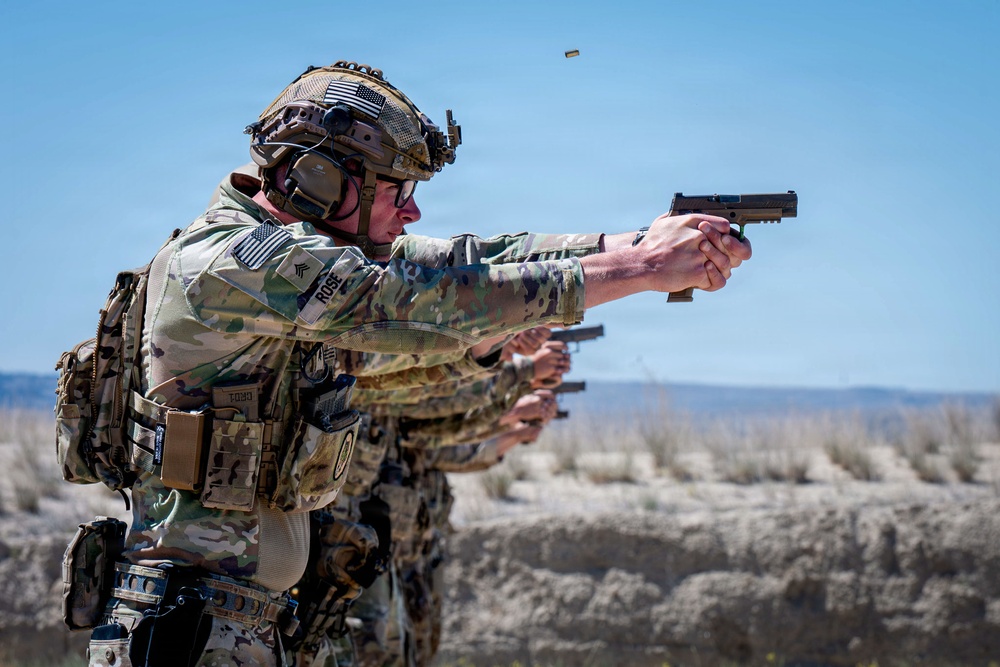Wyoming Soldiers test pistol marksmanship during day two of 2026 TAG Match