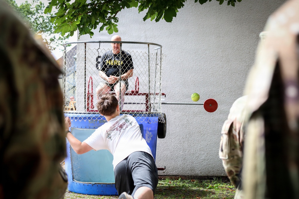 Families Join Dunk Tank Fun at Army Birthday Heritage Event
