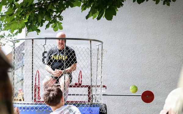 Families Join Dunk Tank Fun at Army Birthday Heritage Event