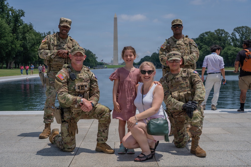 Mississippi National Guard Soldiers patrol ahead of UFC Freedom 250 in Washington, D.C.