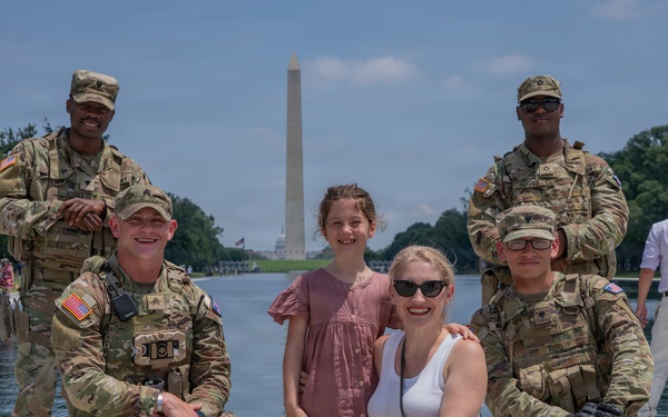 Mississippi National Guard Soldiers patrol ahead of UFC Freedom 250 in Washington, D.C.