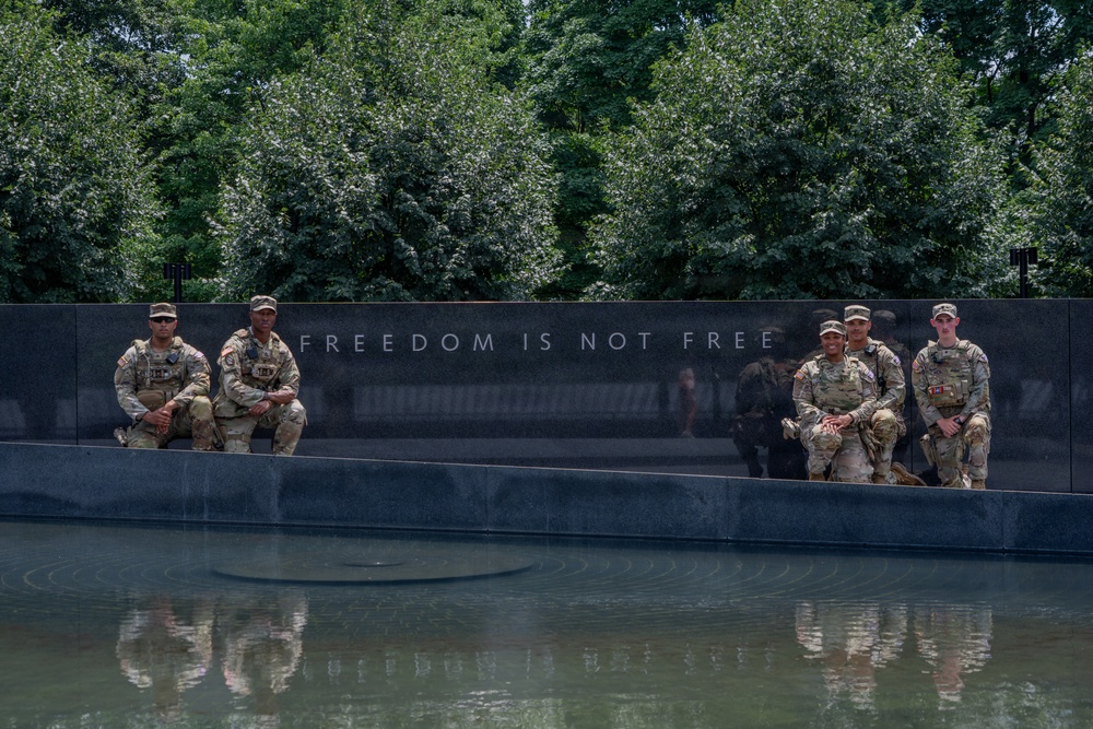 Mississippi National Guard Soldiers patrol ahead of UFC Freedom 250 in Washington, D.C.